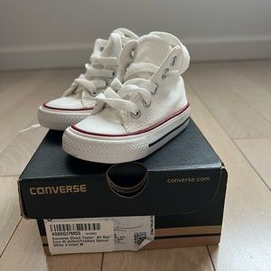 Infant/toddler white high top Converse